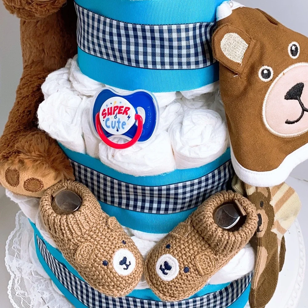 Teddy Bear Diaper Cake